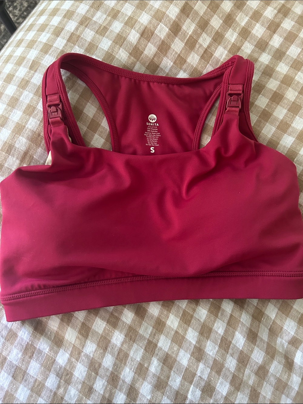 Senita Athletics Women's Pink Nursing Sports Bra - S
